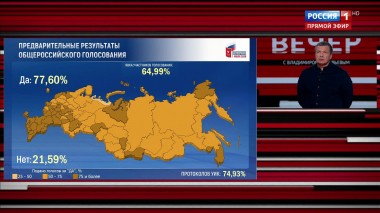Вечер с Владимиром Соловьевым. Россияне поддержали поправки к Конституции (Эфир от 01.07.2020)